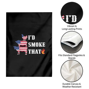 4th Of July BBQ Garden Flag I'd Smoke That Barbecue Cook Pitmaster Grill Chef TS11 Print Your Wear