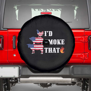 4th Of July BBQ Spare Tire Cover I'd Smoke That Barbecue Cook Pitmaster Grill Chef TS11 Black Print Your Wear