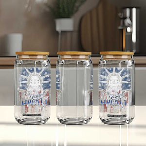 4th Of July Liberty Or Death Glass Can Statue Of Liberty Skull American Flag TS11 Print Your Wear