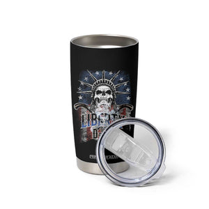 4th Of July Liberty Or Death Tumbler Cup Statue Of Liberty Skull American Flag TS11 Print Your Wear