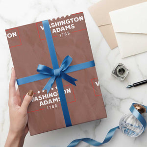 4th July George Washington 1788 Wrapping Paper Roll Retro President Campaign TS10 Mocha Print Your Wear
