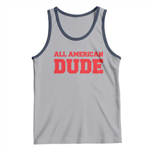 4th of July All American Dude Tank Top TS10 Athletic Heather Navy Print Your Wear