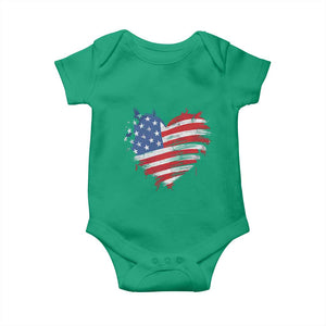4th of July American Flag Heart USA Patriotic Baby Onesie Star Stripes TS11 Irish Green Print Your Wear