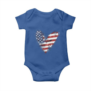 4th of July American Flag Heart USA Patriotic Baby Onesie TS11 Royal Blue Print Your Wear