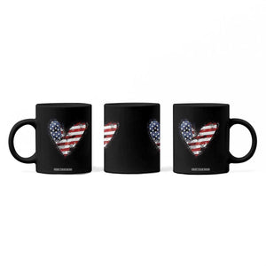 4th of July American Flag Heart USA Patriotic Coffee Mug TS11 Print Your Wear