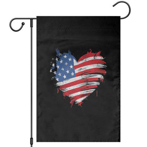 4th of July American Flag Heart USA Patriotic Garden Flag Star Stripes TS11 Black Print Your Wear