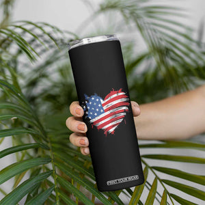 4th of July American Flag Heart USA Patriotic Skinny Tumbler Star Stripes TS11 Print Your Wear