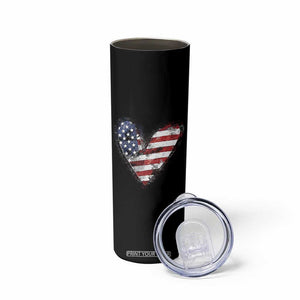 4th of July American Flag Heart USA Patriotic Skinny Tumbler TS11 Print Your Wear