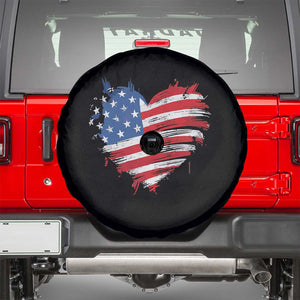 4th of July American Flag Heart USA Patriotic Spare Tire Cover Star Stripes TS11 Black Print Your Wear