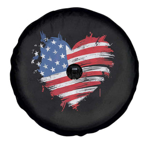 4th of July American Flag Heart USA Patriotic Spare Tire Cover Star Stripes TS11 Print Your Wear