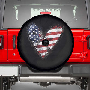 4th of July American Flag Heart USA Patriotic Spare Tire Cover TS11 Black Print Your Wear
