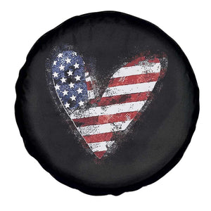 4th of July American Flag Heart USA Patriotic Spare Tire Cover TS11 Print Your Wear