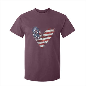 4th of July American Flag Heart USA Patriotic T Shirt For Kid TS11 Maroon Print Your Wear