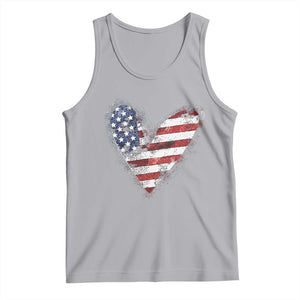 4th of July American Flag Heart USA Patriotic Tank Top TS11 Athletic Heather Print Your Wear