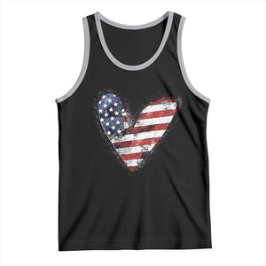 4th of July American Flag Heart USA Patriotic Tank Top TS11 Black Athletic Heather Print Your Wear