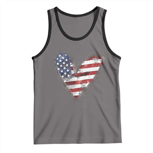 4th of July American Flag Heart USA Patriotic Tank Top TS11 Deep Heather Black Print Your Wear
