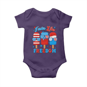 4th of July American Flag Popsicle Baby Onesie Tastes Like Freedom Patriotic Funny TS10 Purple Print Your Wear