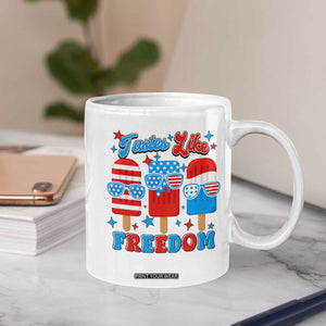 4th of July American Flag Popsicle Coffee Mug Tastes Like Freedom Patriotic Funny TS10 Print Your Wear