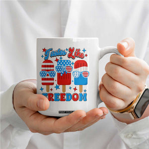 4th of July American Flag Popsicle Coffee Mug Tastes Like Freedom Patriotic Funny TS10 Print Your Wear
