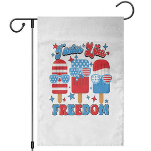 4th of July American Flag Popsicle Garden Flag Tastes Like Freedom Patriotic Funny TS10 White Print Your Wear