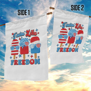 4th of July American Flag Popsicle Garden Flag Tastes Like Freedom Patriotic Funny TS10 Print Your Wear