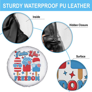 4th of July American Flag Popsicle Spare Tire Cover Tastes Like Freedom Patriotic Funny TS10 Print Your Wear