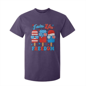 4th of July American Flag Popsicle T Shirt For Kid Tastes Like Freedom Patriotic Funny TS10 Purple Print Your Wear
