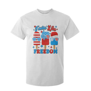 4th of July American Flag Popsicle T Shirt For Kid Tastes Like Freedom Patriotic Funny TS10 White Print Your Wear