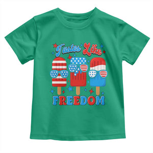 4th of July American Flag Popsicle Toddler T Shirt Tastes Like Freedom Patriotic Funny TS10 Irish Green Print Your Wear