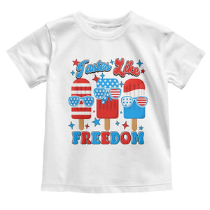 4th of July American Flag Popsicle Toddler T Shirt Tastes Like Freedom Patriotic Funny TS10 White Print Your Wear