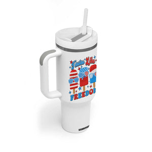 4th of July American Flag Popsicle Tumbler With Handle Tastes Like Freedom Patriotic Funny TS10 Print Your Wear
