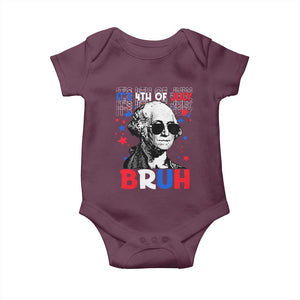4th of July George Washington Bruh Baby Onesie TS10 Maroon Print Your Wear