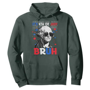 4th of July George Washington Bruh Hoodie TS10 Dark Forest Green Print Your Wear