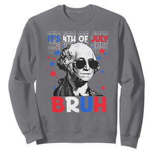 4th of July George Washington Bruh Sweatshirt TS10 Charcoal Print Your Wear