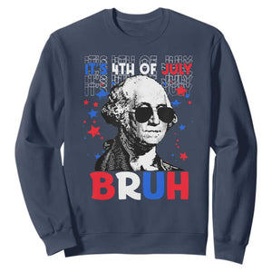 4th of July George Washington Bruh Sweatshirt TS10 Navy Print Your Wear