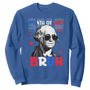 4th of July George Washington Bruh Sweatshirt TS10 Royal Blue Print Your Wear