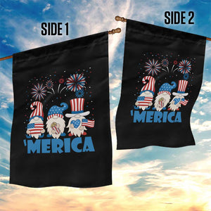 4th of July Gnome Garden Flag Merica Gnomes USA Flag Fireworks TS02 Print Your Wear