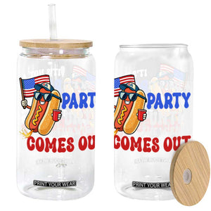 4th of July It's Not A Party Until The Wiener Comes Out Glass Can Funny Hot Dog Independence Day Patriotic Weenies TS10 Black Print Your Wear