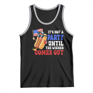 4th of July It's Not A Party Until The Wiener Comes Out Tank Top Funny Hot Dog Independence Day Patriotic Weenies TS10 Black Athletic Heather Print Your Wear