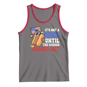 4th of July It's Not A Party Until The Wiener Comes Out Tank Top Funny Hot Dog Independence Day Patriotic Weenies TS10 Deep Heather Red Print Your Wear