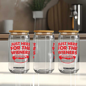 4th of July Just Here For The Wieners Glass Can Funny Hot Dog Independence Day Patriotic Weenies TS10 Print Your Wear