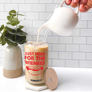 4th of July Just Here For The Wieners Glass Can Funny Hot Dog Independence Day Patriotic Weenies TS10 Print Your Wear