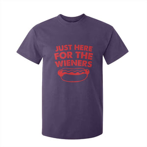 4th of July Just Here For The Wieners T Shirt For Kid Funny Hot Dog Independence Day Patriotic Weenies TS10 Purple Print Your Wear