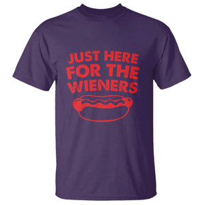 4th of July Just Here For The Wieners T Shirt Funny Hot Dog Independence Day Patriotic Weenies TS10 Purple Print Your Wear
