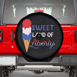 4th of July Spare Tire Cover Sweet Land of Liberty American Patriotic TS02 Black Print Your Wear
