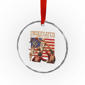 4th of July Basketball Undefeated Since 1776 Crystal Glass Ornament Funny Founding Fathers