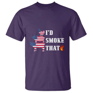 4th Of July BBQ T Shirt I'd Smoke That Barbecue Cook Pitmaster Grill Chef TS11 Purple Print Your Wear