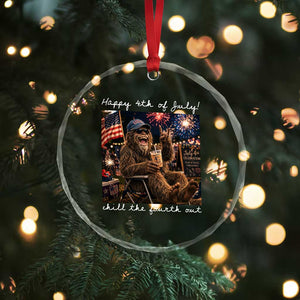 4th of July Bigfoot Crystal Glass Ornament Patriotic Sasquatch American Flag Party Festival TS14 Print Your Wear