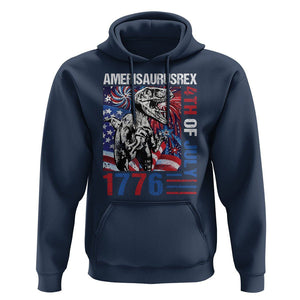 4th Of July Dinosaur Hoodie Amerisaurus Fireworks Patriotic Independence Day TS09 Navy Print Your Wear