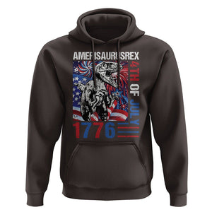 4th Of July Dinosaur Hoodie Amerisaurus Fireworks Patriotic Independence Day TS09 Dark Chocolate Print Your Wear